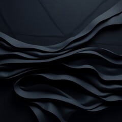 Fototapeta premium Abstract dark elegant background with soft wavy folds and drapery made of layered papier-mâché. Sculpted textured layers with intense dramatic lighting and high contrast create tension
