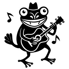 cartoon frog with a guitar