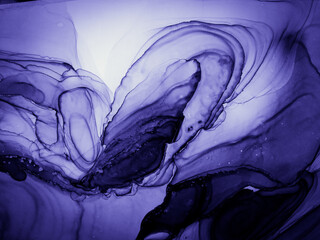 Bright Spanish Marble. Metal Abstract Color Paintings. Black Woo