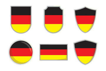 Fototapeta premium Germany national flag shield Badge vector set