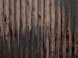 Wood fence panel with mildew stains