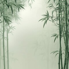 Fototapeta premium Serene Bamboo Forest In Misty Atmosphere