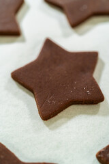 Step-by-Step Chocolate Gingerbread Cookies with Star-Shaped Cutouts