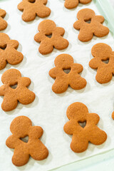 Preparing and Baking Classic Gingerbread Cookies in Gingerbread Man Shapes