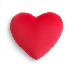 Obraz premium Valentine Red Heart-shaped Fluffy Cushion, isolated on a white background
