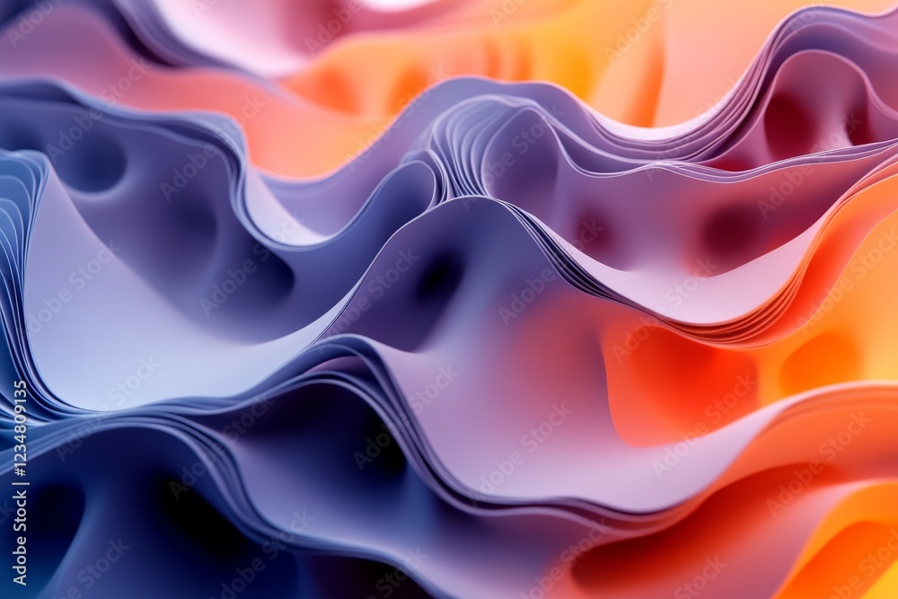 Leinwandbilder colorful abstract waves of paper create a dynamic texture in a creative art display