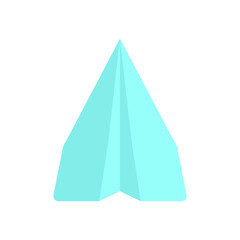 This image resembles a paper airplane, symbolizing lightness and playfulness. Its stylish design and bright color create a feeling of freedom and flight