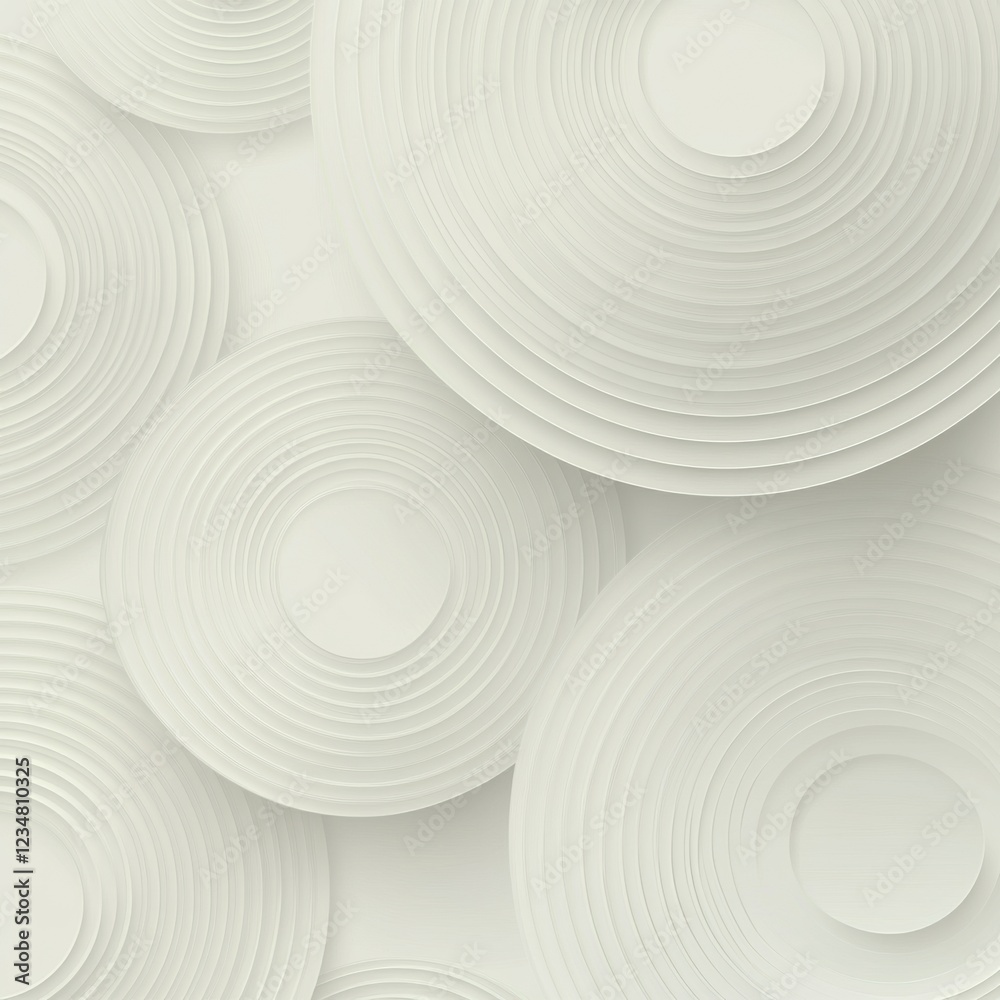 Poster Decorative circular patterns create a modern and elegant backdrop for interior design and art projects in a minimalist style. Generative AI