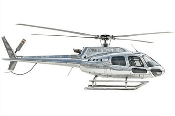 Fototapeta premium Helicopter Isolated on White Background