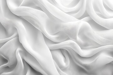 Obraz premium Soft white fabric draped elegantly in gentle folds, displaying textures and light at an indoor location