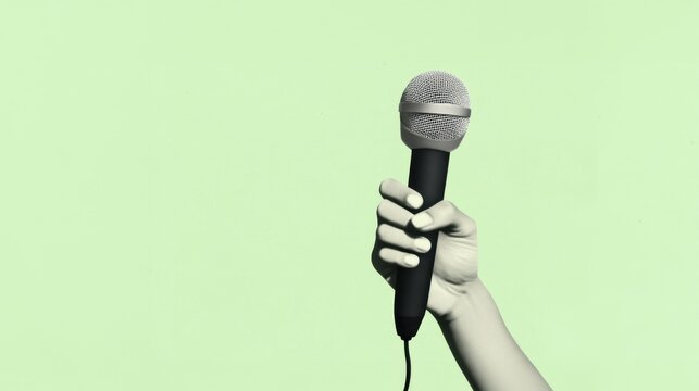 Hand gripping a microphone, Open mic, open night, best mic
