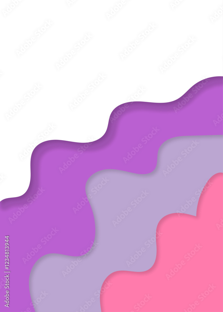 Poster colorful wavy overlapping layers of papercut background. bright gradient color texture design. multi
