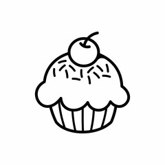 cupcake with cream and chocolate