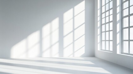 Obraz premium Sunlight Streaming through Windows in a White Room