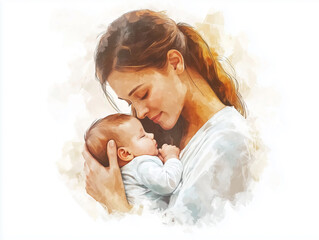 family portrait of parents sitting with their young children, smiling and relaxed, light clothing, white background,