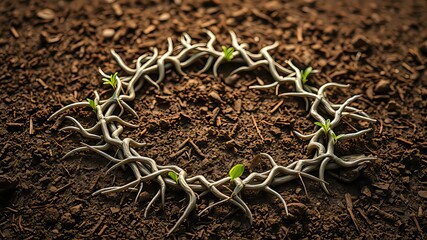 Fototapeta premium Enigmatic Root Circle on Earth