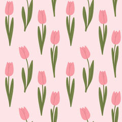 Spring Vibes mood pink pattern, atmosphere of nature waking up, pink tulips, light spring romantic pattern. Love, Valentines Day, Mothers Day, relationships, recognition, wedding.