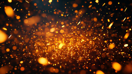 Fototapeta premium Dynamic and glowing sparks in dark background.