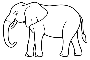 Continuous Line Elephant Art Vector