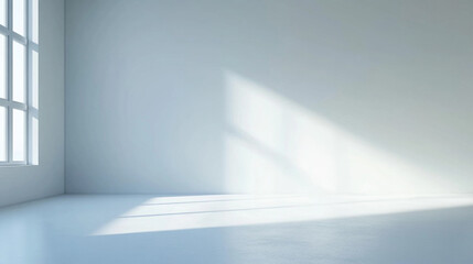 Bright Minimalist Room Interior Design White Walls Sunlight Home Space Empty Clean Floor Blank Scene