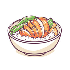 Chinese food chicken and vegetables with rice 