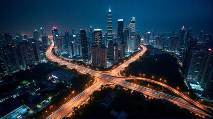 Fototapeta premium night city skyline