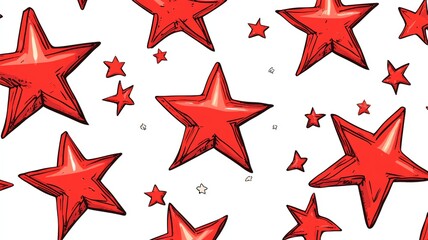 Obraz premium red stars on a white background