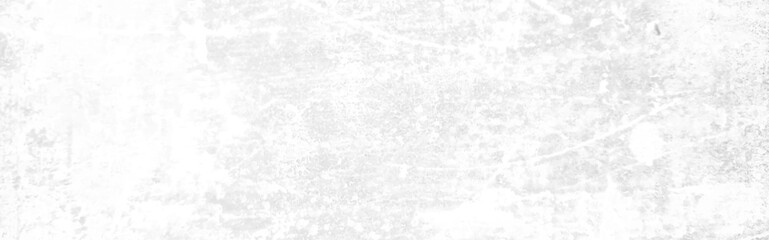 White old concrete wall grunge texture - wide banner format background with copy space for text. Grunge gray texture of chips, cracks, scratches. Soft white grunge. Distressed black grunge texture.