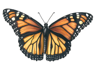 Obraz premium Graceful monarch butterfly observed in natural habitat stunning wildlife photography vibrant environment close-up view