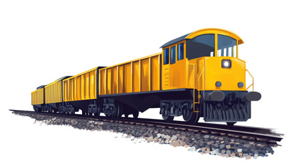 Obraz premium train on the railway isolated on white background 