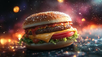 Burger delight Cheeseburger delight cheesy delicious fast food