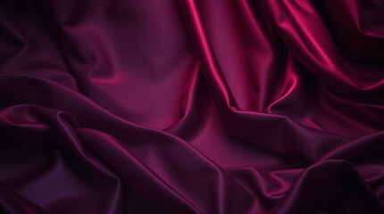 Obraz premium Rich Purple Silk Fabric with Deep Folds and Creases abstract background, Luxurious Drapery in Dramatic Lighting and High-Contrast Shadows, Creating a Sensual and Mysterious Atmosphere
