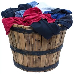 Laundry Basket Isolated on White Background