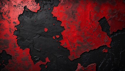 Dark Red and Black Grunge Background With a Bold, Distressed Texture, Creating a Dramatic and Edgy Abstract Aesthetic for Artistic and Design Applications
