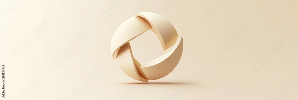 Poster Modern design of a circular shape featuring light colors and smooth curves in minimal style. Generative AI