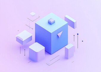 Abstract 3D geometric shapes composition.