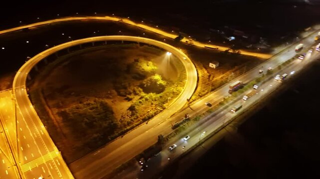 Radiant highways and curves under night skies