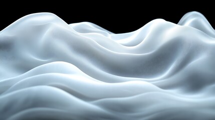 Obraz premium Abstract White Fabric Draped Waves Background