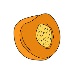 Cartoon Fruit Clipart: Doodle Fruit Clipart: Colorful Kawaii Cartoon Fruit