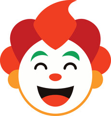 Winking clown face vector illustration