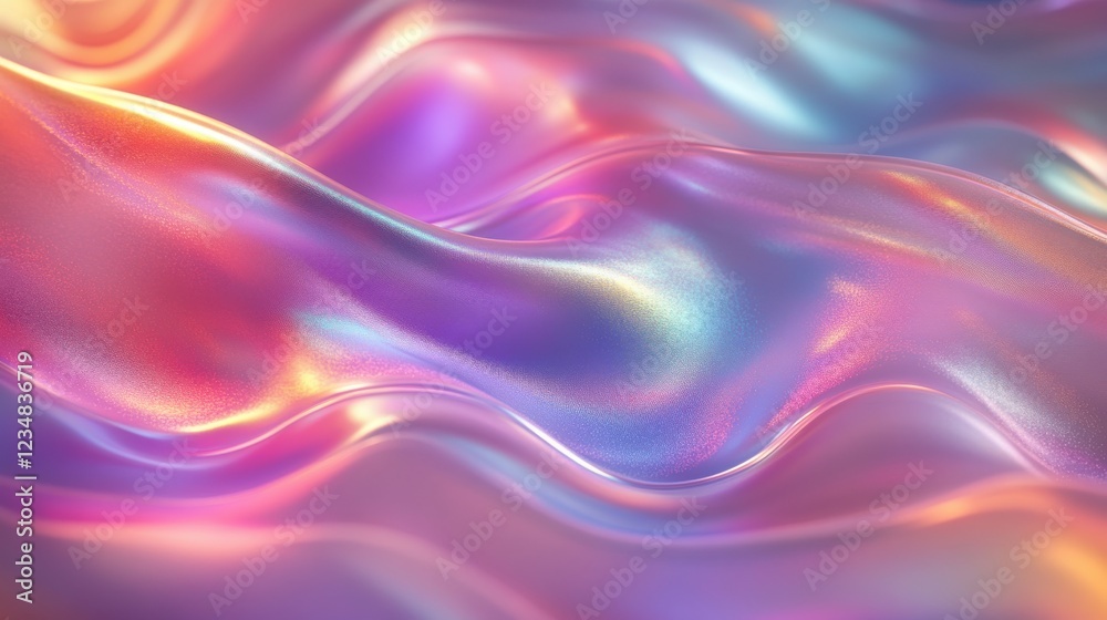 Poster colorful abstract background with wavy pattern and iridescent fluid design elements