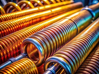 Up close and personal: candid images capture the raw power of hydraulic coil machinery.