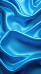 Obraz premium Smooth, elegant waves of luxurious satin fabric in shades of blue and silver, wavy, satin
