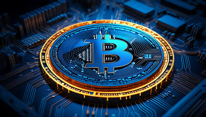 Fototapeta premium Bitcoin and Blockchain Technology The Future of Digital Currency