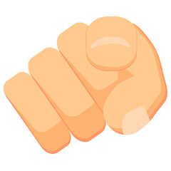 Cartoon index finger pointing forwards or at the viewer isolated on a white or transparent background