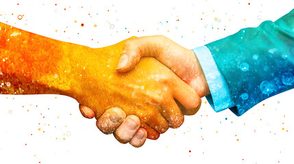 Business partnership agreement corporate office digital art professional environment close-up collaboration concept