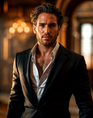 Obraz premium Hombre joven ejecutivo millonario