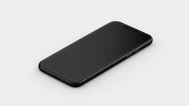 Modern black case on minimalist white background, sleek protection for your smartphone
