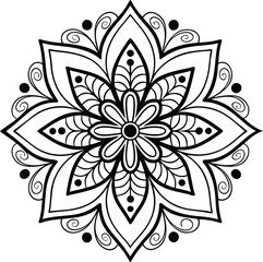 Creative Mandala line art element design