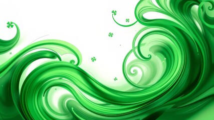 Green Swirl St. Patrick's Day Abstract Art